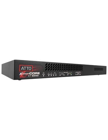 ATTO XstreamCORE Dual Channel 40GbE to 8-port 12Gb SAS/SATA Storage Controller; QSFP+; R/PSU 1RU