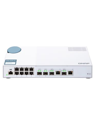 QSW-M408-2C, 8 port 1Gbps, 2 port 10G SFP+/ NBASE-T Combo, 2 port 10G SFP+,