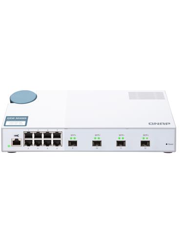 QSW-M408S, 8 port 1Gbps,  4 port 10GbE SFP+, web management switch