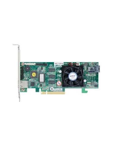 ARECA 4x 12Gb/s SAS PCIe x8 RAID Card,1GB Cache, 1x intern SFF-8643, LP
